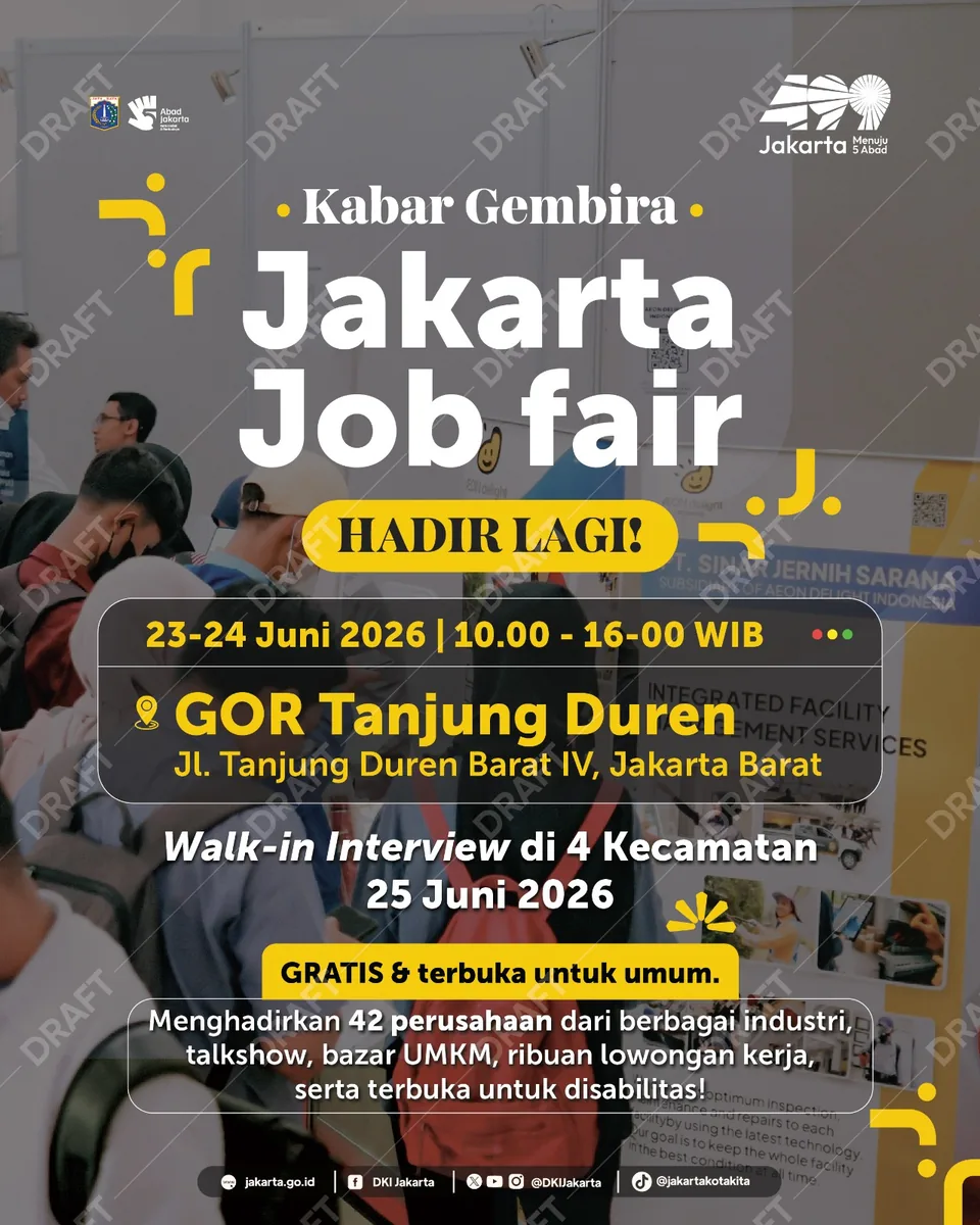 Job Fair Kabupaten Pasuruan 2026 (Suku Dinas TKTE Wilayah Kabupaten Pasuruan Barat) : 23-24 Juni 2026