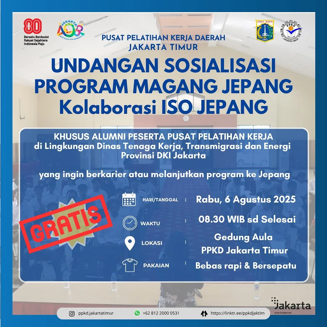 UNDANGAN SOSIALISASI PROGRAM MAGANG JEPANG – PPKD KABUPATEN PASURUAN